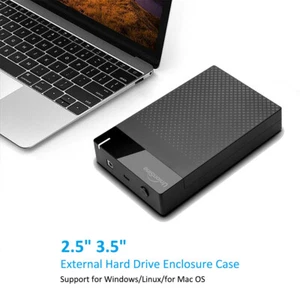 Alloggiamento disco rigido esterno 3,5" SATA HDD SSD chassis con cavo/alimentatore USB 3.1 - Foto 1 di 12