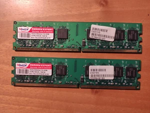 34) N° 2 moduli RAM DDR2 800 1 GB + 1 GB - Foto 1 di 2