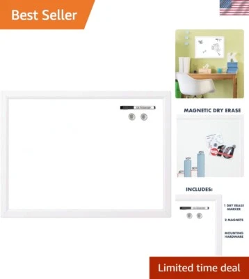 Compact 17" x 23" Magnetic Dry Erase Board with Wood Frame - Occasional Use - Imagem 1 de 4