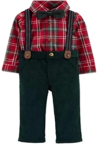Just One You by Carter's Bowtie Suspender Corduroy Pant Set- Infant - Picture 1 of 1