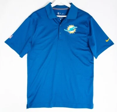 NFL Nike Dri-Fit Miami Dolphins Golf Polo Hombre’s M Aqua Manga Corta Foto 1 de 4