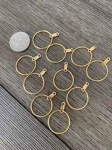 Tropfenglatte vergoldete Reifen 20 mm Schmuck Fundstücke 10 Stück - Bild 1 von 3