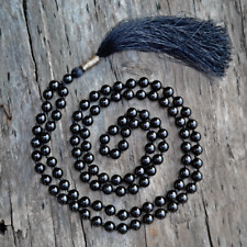 Inner Strength Mala 8MM, Black Onyx Necklace, Black Onyx Mala, 108 Mala Beads