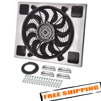 Derale 16820 High Output Single 14'' Electric RAD Fan/Aluminum Shroud Kit - Image 1 of 4