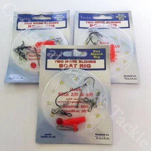 Sea Fishing Rigs 2 Hook Sliding Boat Rig Terminal Beach Tackle Cod Whiting ect - Picture 1 of 9