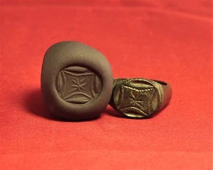 Ancient Roman Legionary Seal Ring, Finger Ring, 3. Century - Picture 1 of 4