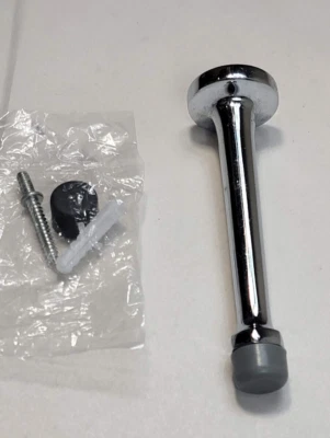 Emtek 2231 US26 4" Solid Baseboard Door Stop Screw-in Polished Chrome- Open Box - Image 1 of 4