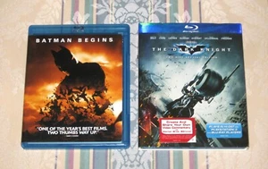 Batman Begins and The Dark Knight Feature Films on Blu-ray Disc with Cases Nolan - Picture 1 of 4