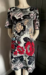 DRIES VAN NOTEN Short Sleeve Floral Midi Knit Dress , XS , UK8/10 - Picture 1 of 11