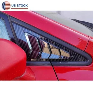 Pair Carbon Fiber Front Quarter Window Louver Shutter Trim For 06-11 Honda Civic - Picture 1 of 8