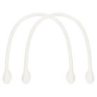 2Pcs 24" Leather Purse Strap with Ear Shaped End Bag Handle Replacement White