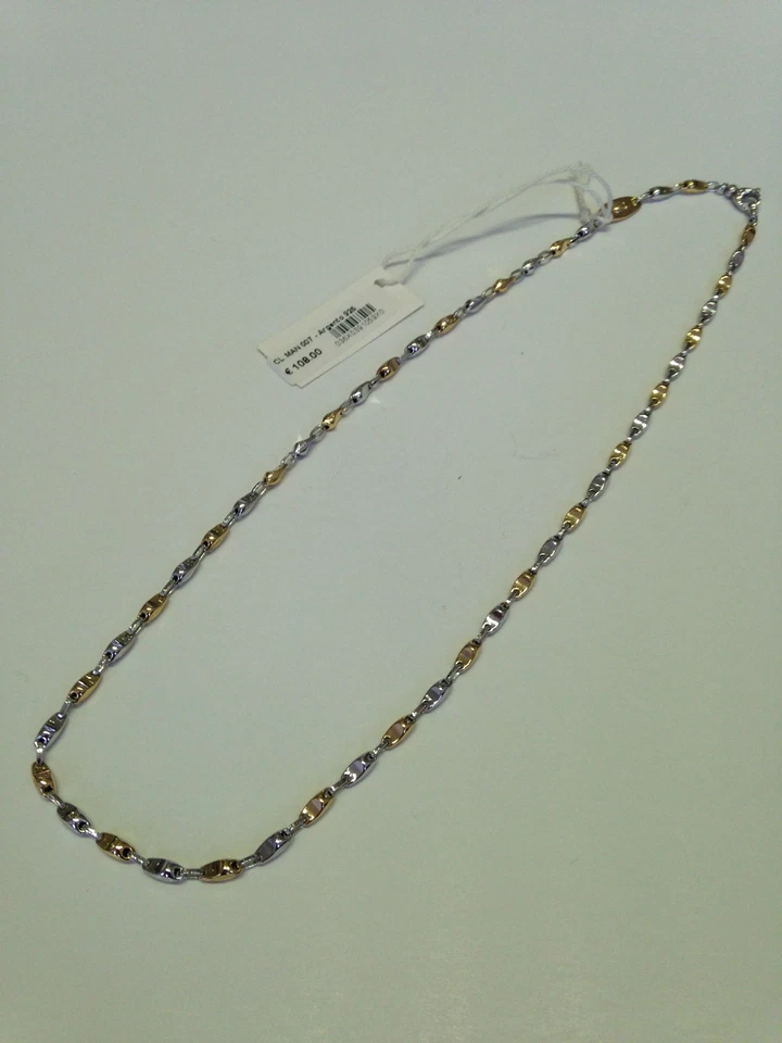 GIROCOLLO UOMO ARGENTO 925 rodiato bicolore ad elementi - Immagine 1 di 1