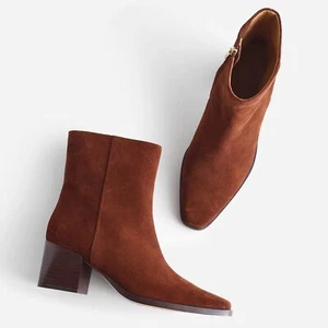 Madewell The Ardin Ankle Boot in Soft Mahogany Brown Size 8.5 - Picture 1 of 10