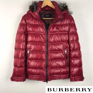 BURBERRY BLACK LABEL Down Jacket Red M Horse Logo Japan - Picture 1 of 7