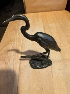 Vintage Scott Nelles Bronze Figur Statue Großreiher/Reiher Vogel 6 Zoll - Bild 1 von 5