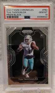 2020 CRONACHE PANINI PRIZM BLACK #PB2 TUA TAGOVAILOA ROOKIE CARD PSA 10 - Foto 1 di 3
