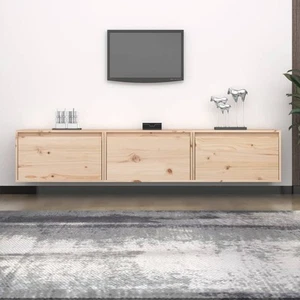 TV Cabinets Hanging Cabinet Floating Wall Shelf 3 pcs Solid Wood Pine vidaXL - Picture 1 of 39