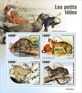 Níger - 2022 pequeños felinos, ocelote, lince de Canadá - hoja de 4 estampillas - NIG220304a - Imagen 1 de 1