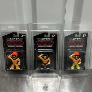 Macho Man Randy Savage Micro Brawler Lot (3) Black Orange Green Trunks - Picture 1 of 7