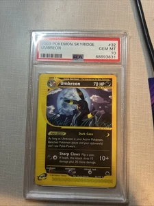 Pokemon Umbreon Skyridge Rare #32 PSA 10 Gem Mint POP 185 - Picture 1 of 2
