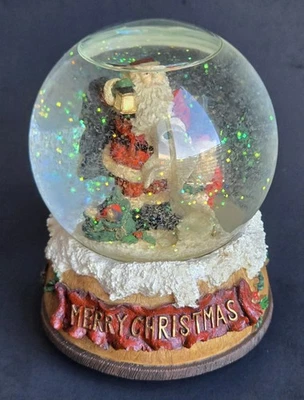 Globo de nieve de Papá Noel Papá Noel brillo obras musicales "...Comin' To Town" Foto 1 de 4