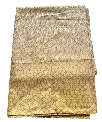 Rectangle 70 X 100 TABLECLOTH WATERFORD CRYSTAL CO. Damask GOLD Trista KC - Image 1 of 4