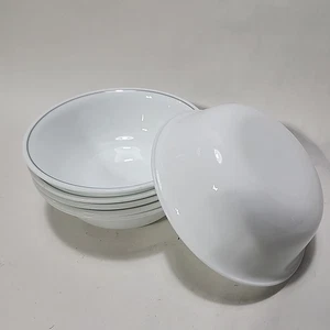 Set Of 6 -Corelle Gray Solitary Rose Cereal Soup Bowls Single Band Apricot Grove - Picture 1 of 5