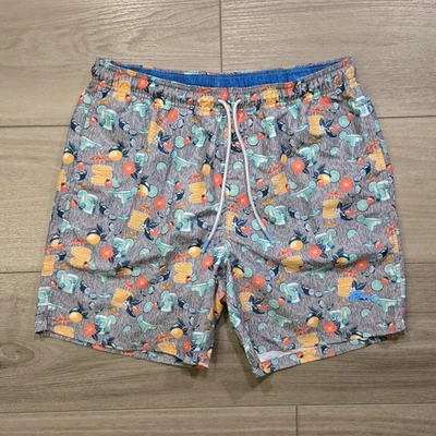 Tommy Bahama Bañador Para Hombres Gris Mediano Estampado de Cóctel Forrado Board Shorts Foto 1 de 4