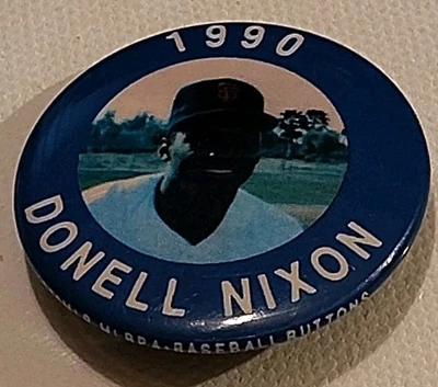 Vintage MLB Donell Nixon 1990 J.K.A. SPEC Baseball Button Hat Cap Lapel Pin 1.5" - Image 1 of 4