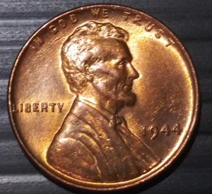 Vintage Brilliant RD 1944 NO MINT MARK Wheat Uncertified Uncirculated NM - Picture 1 of 3