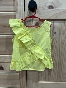 NWT Coco Au Lait Yellow Ruffle Top Open Back Girls 10 - Picture 1 of 4