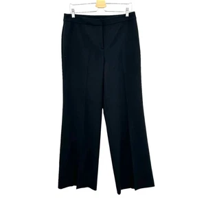 St. John Caviar Black Wide Leg Pleated Trouser Pants Size 10 - Picture 1 of 6