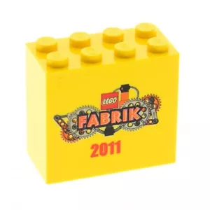 1x Lego Bau Stein 2x4x3 gelb Sammelsteine LEGO Fabrik 2011 Motivstein 30144pb095 - Bild 1 von 1