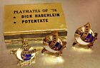 Shriners Playmates Of 1978 Earrings & Pendant Set & Playmates Gold Matchbox