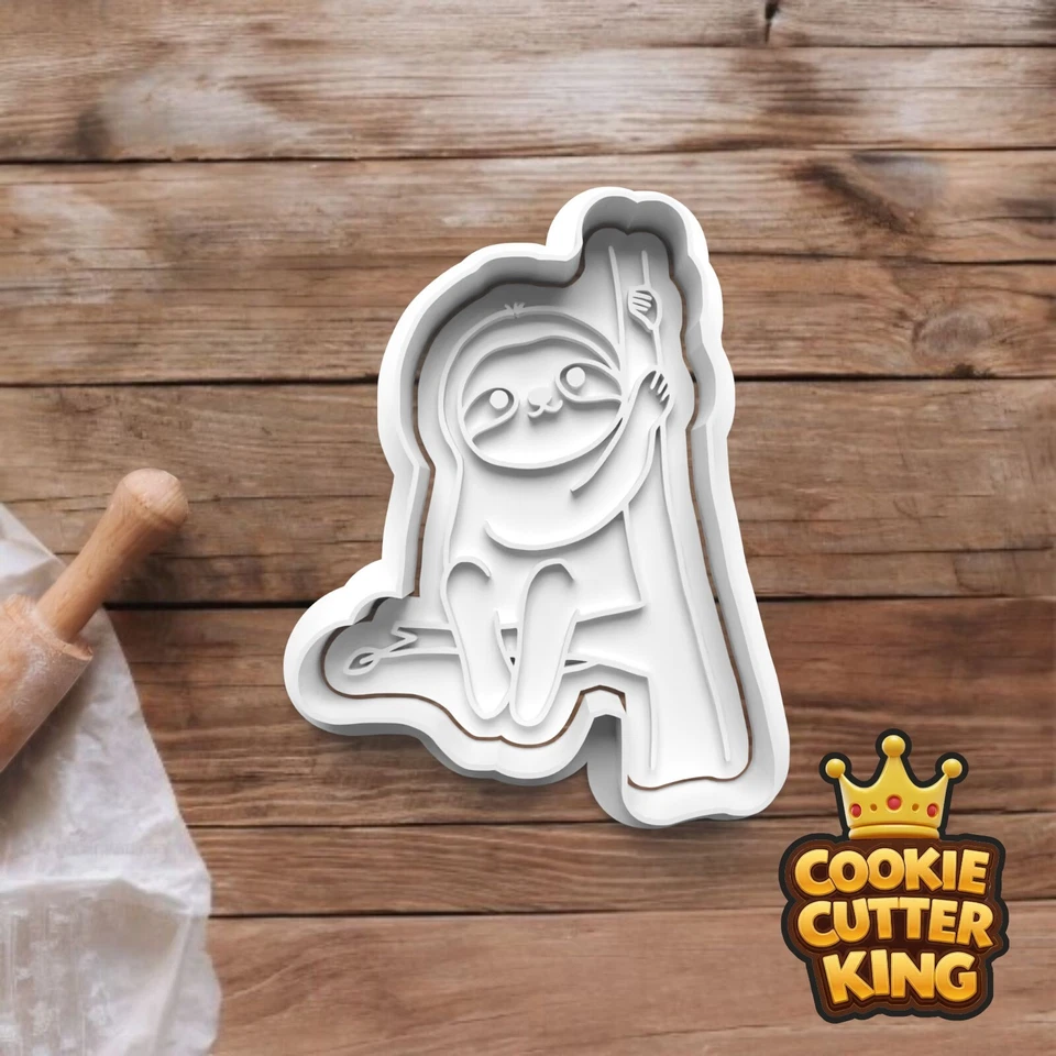 Sloth Cookie Cutter & Embosser Stamp - Jungle Hug Fun - Wildlife Animals Design - image 1 of 1