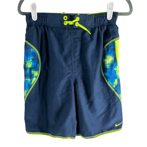 Nike Trunks White Multi-Color Swim Pool Board Blue Shorts Youth Size Small - Picture 1 of 5