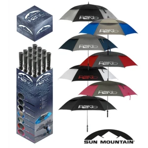 SUN MOUNTAIN H2NO 68" VENTED GOLF UMBRELLA AUTO OPEN WIND RESISTANT UV PROTECT - Picture 1 of 18