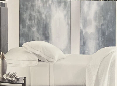 Sábana Ajustable Doble Hotel Collection Blanca Italiana Percal 100% Algodón $145 Nueva @ Foto 1 de 3