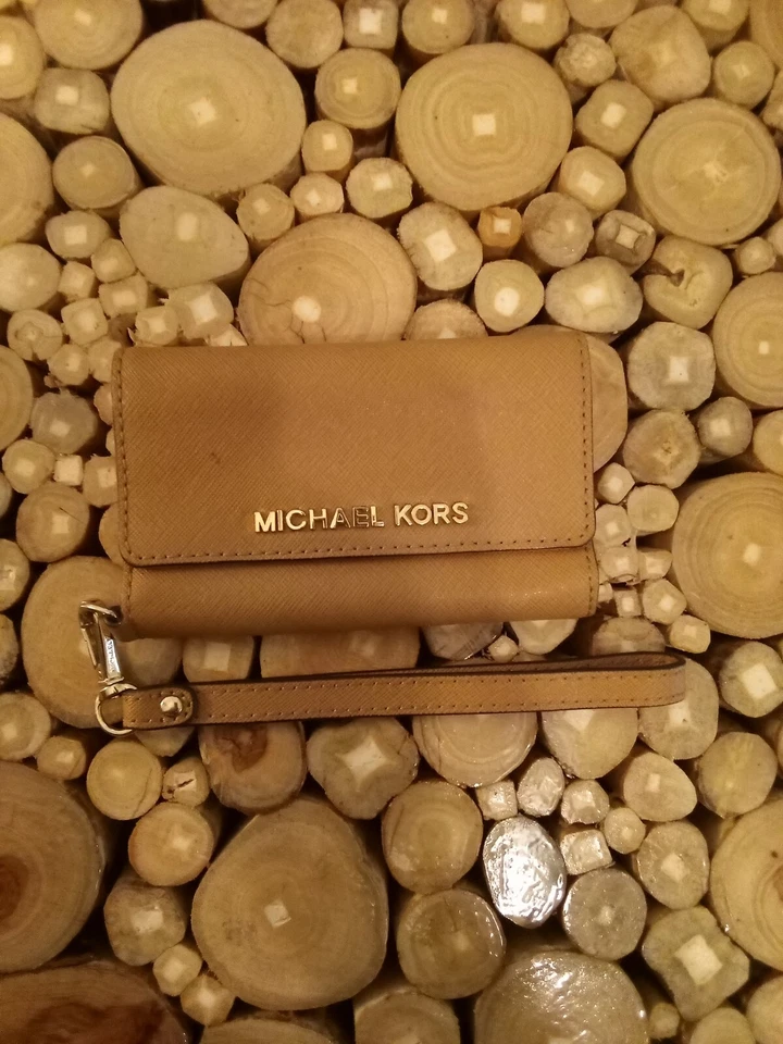 FUNDA SMARTPHONE MICHAEL KORS iPHONE 4/4S MUÑECA ID C/C CARTERA CUERO MARRÓN Foto 1 de 4
