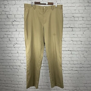 Hart Schaffner Marx Brown Flat Front Tapered Cotton Dress Pants Slacks (36x32) - Picture 1 of 7