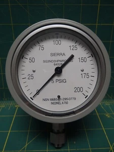Dial Indicating Pressure Gage 0-200 PSI G NSN 6685-01-295-0779 PN SG3ND2HPWRONAG - Picture 1 of 7