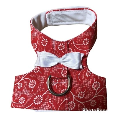 Chaleco Arnés Perro Hecho a Mano Rojo Blanco Arco XXXS (2541) Foto 1 de 2