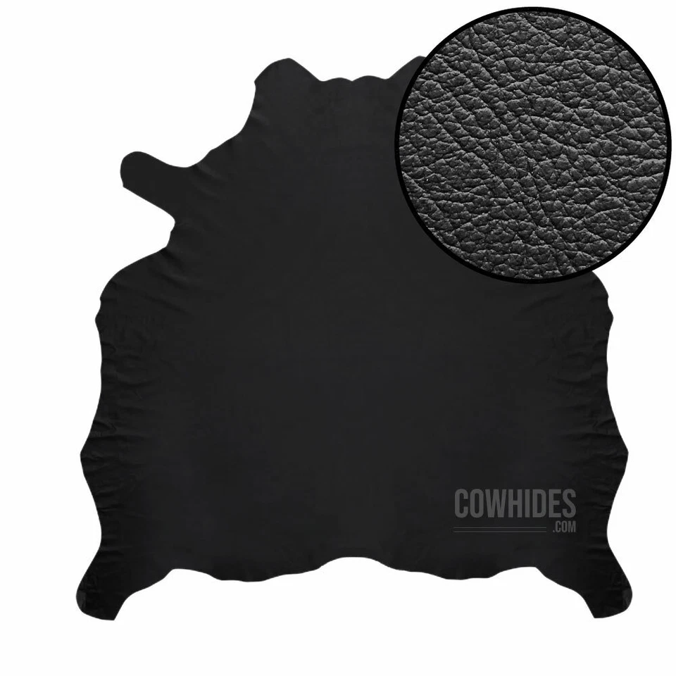 BLACK LEATHER HIDE SMOOTH WHOLE COWHIDE NAPPA Upholstery Auto Seat Car ASSORTED - Image 1 of 4