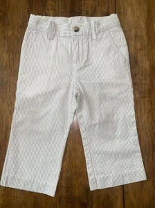Janie And jack 12-18 Months Boys Beige Seer Sucker Pants Khaki EUC - Picture 1 of 6