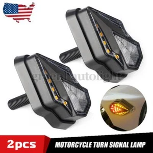 2X Luz LED de montaje empotrado para motocicleta intermitente agua corriente DRL rojo ámbar EE. UU. - Imagen 1 de 9