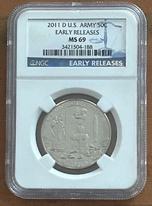2011 D U.S. Army 50c Early Releases MS 69 - Picture 1 of 2