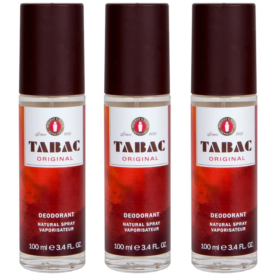 Tabac ORIGINAL NATURAL DEO SPRAY 3 x 100 ml Deodorant for man Mäurer & Wirtz