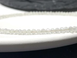 AAA++ Crystal Quartz Faceted Round 2-3MM Gemstone Beaded Beautiful Bracelet 6-8" - Picture 1 of 8