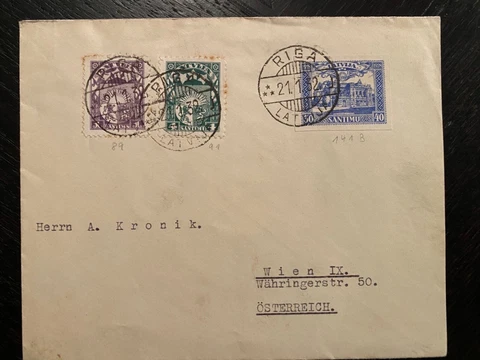 Latvia, Lettland cover from Riga to Wien, 1932 Cover