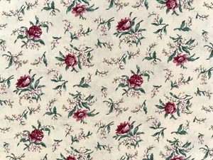Tela de edredón de algodón vintage estampado floral rosas Cranston por 1/2 yarda - Imagen 1 de 3